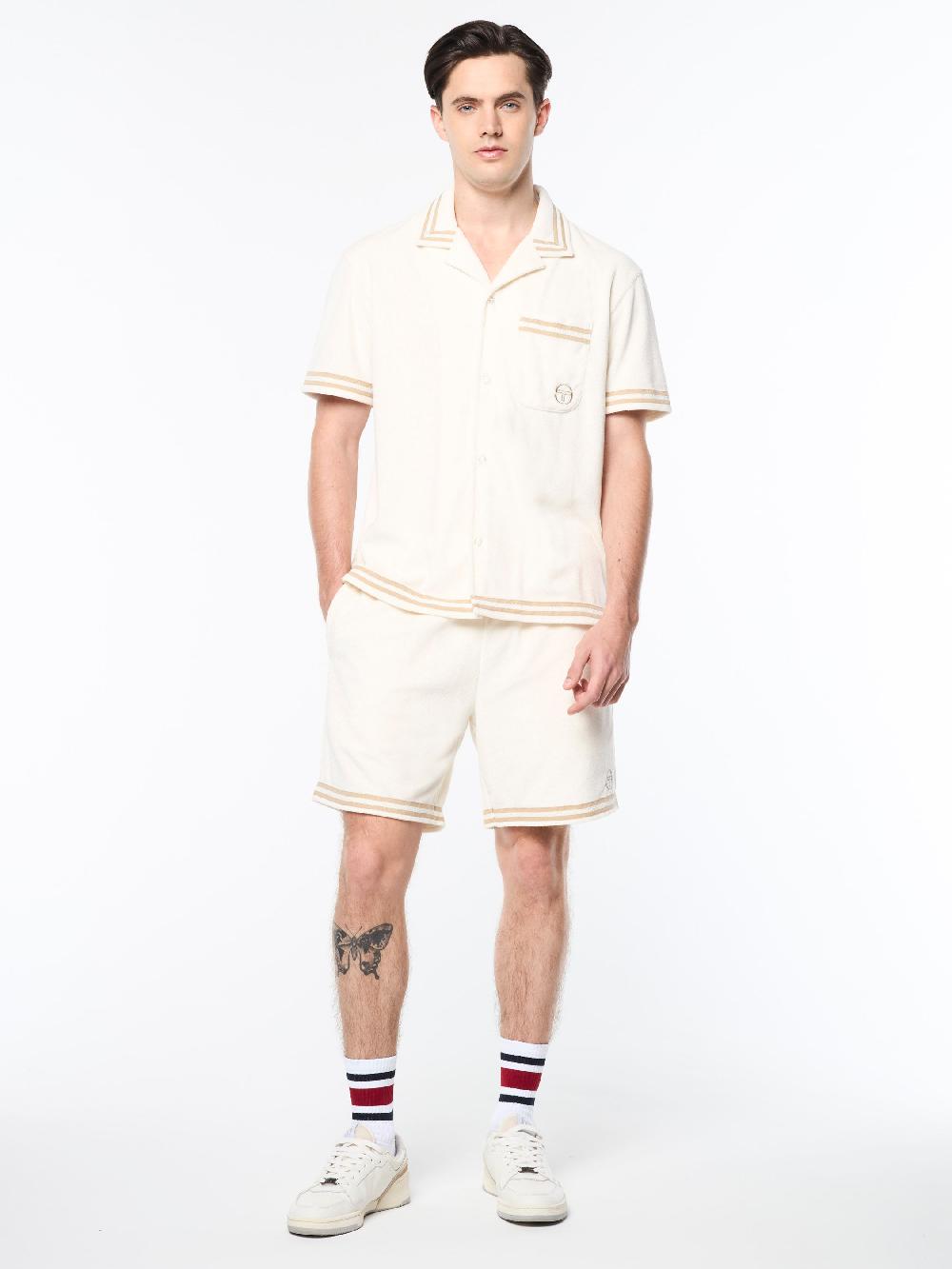 Egonlab X Sergio Tacchini Vitus Terry Cabana Shirt- Gardenia