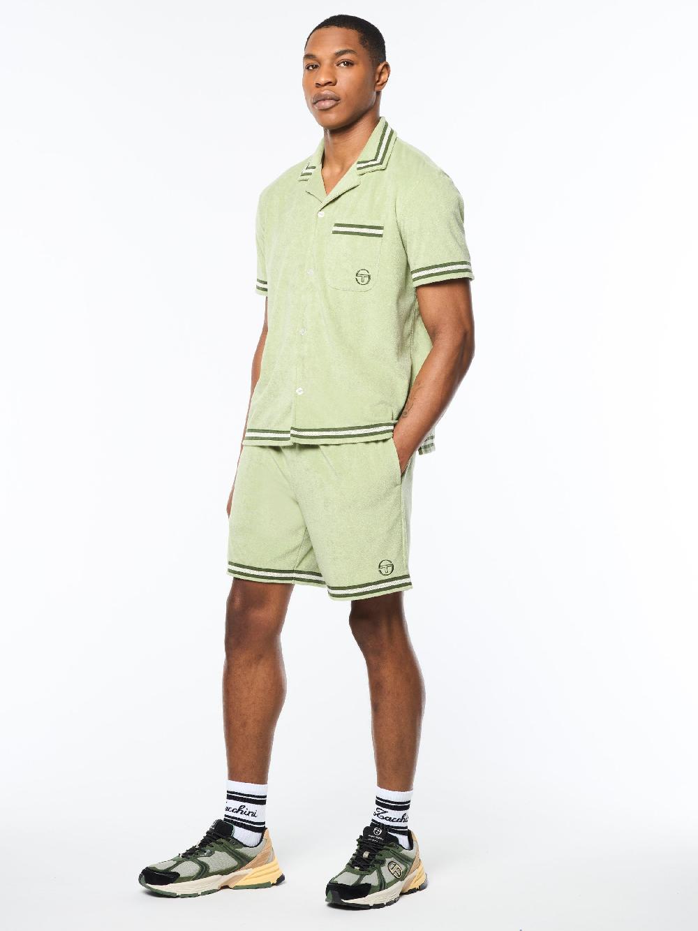 Egonlab X Sergio Tacchini Vitus Terry Cabana Shirt- Reseda