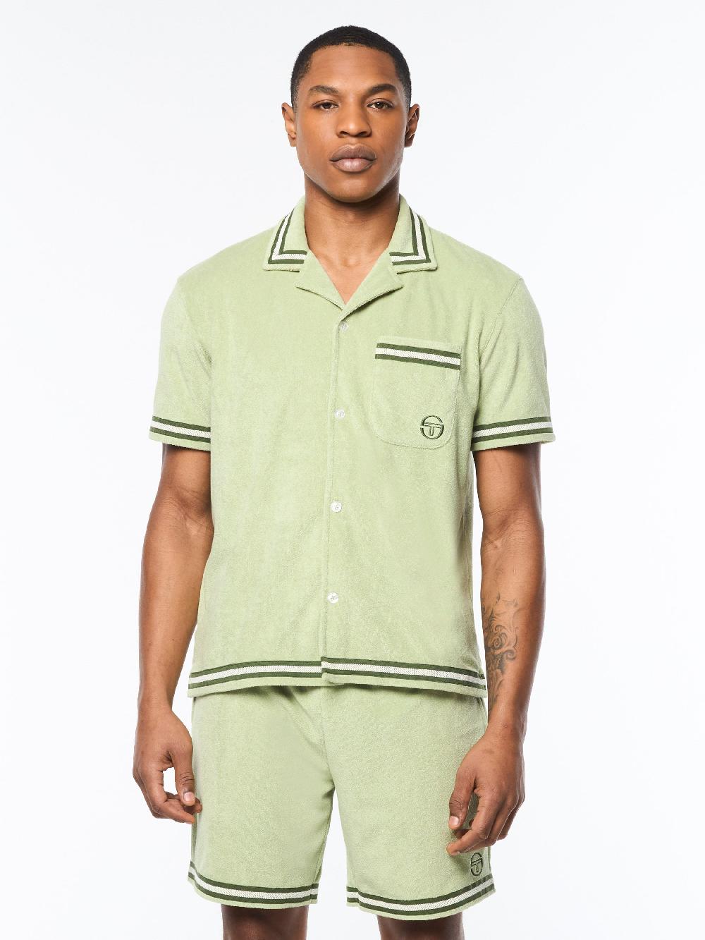 Egonlab X Sergio Tacchini Vitus Terry Cabana Shirt- Reseda