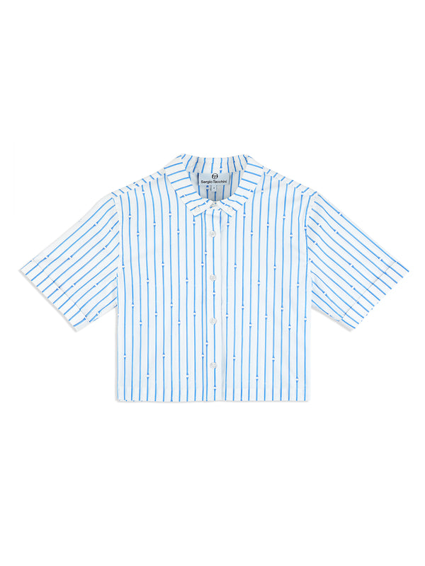 egonlab x sergio tacchini Women's Colonna Cropped Shirt- French Blue