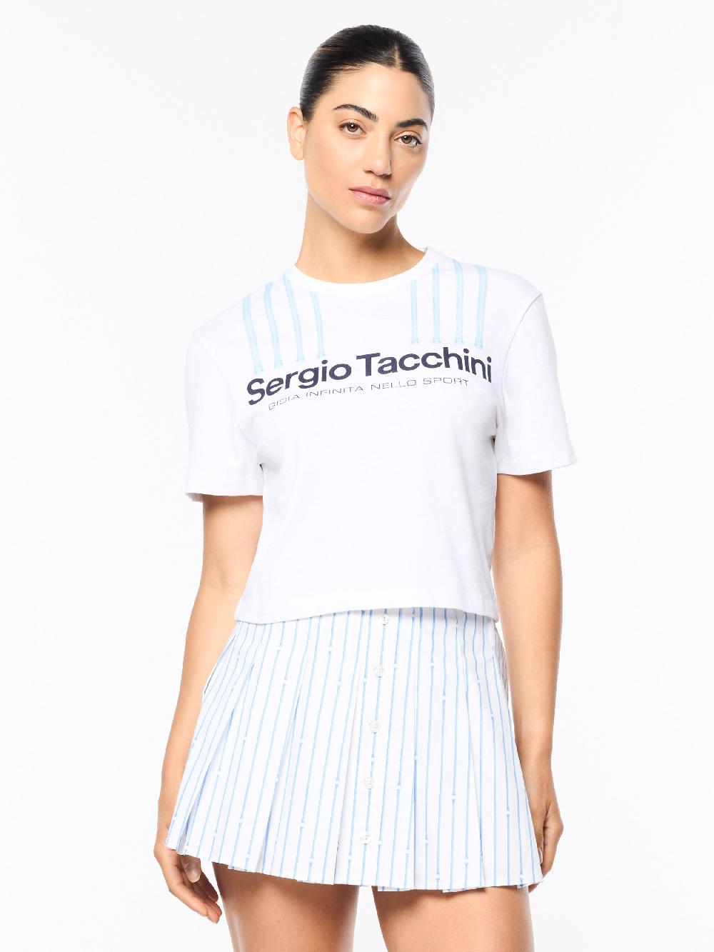 Egonlab X Sergio Tacchini Women's Colonna Cropped T-Shirt- French Blue