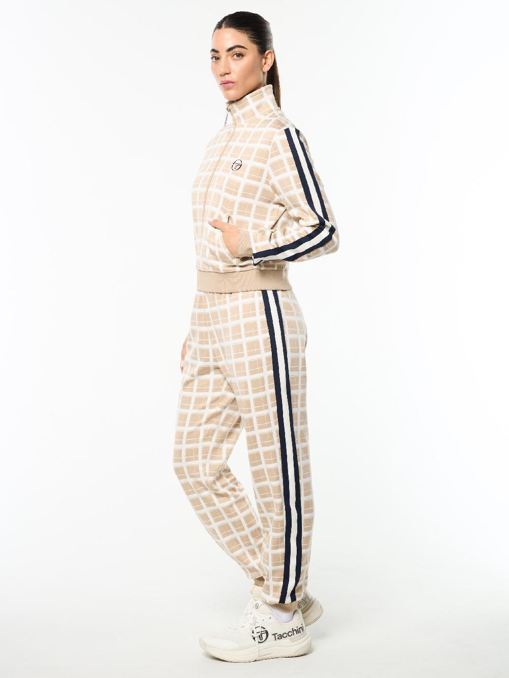 Egonlab X Sergio Tacchini Women's Damarindo Check Track Jacket- Humus
