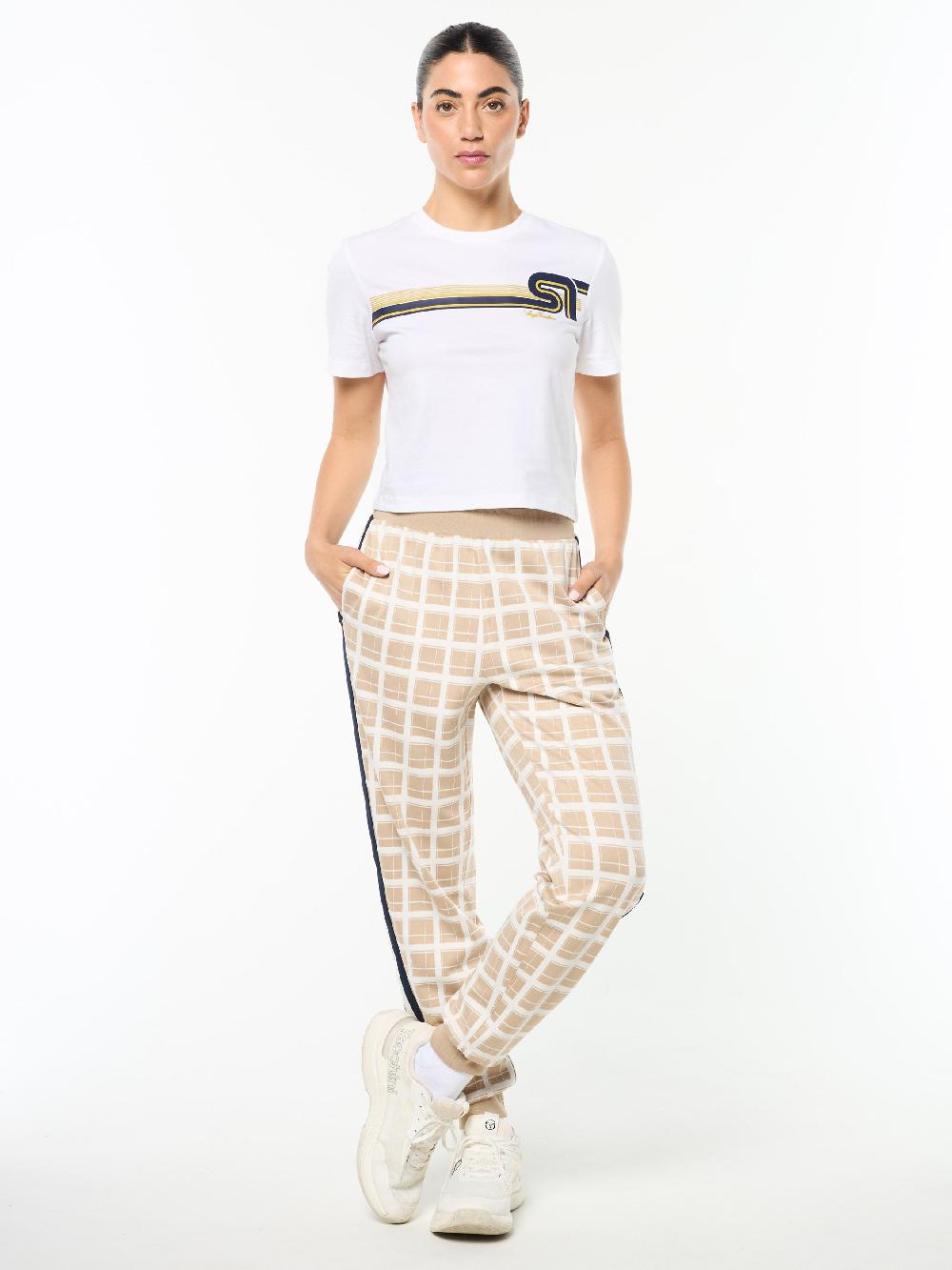 Egonlab X Sergio Tacchini Women's Damarindo Check Track Pant- Humus