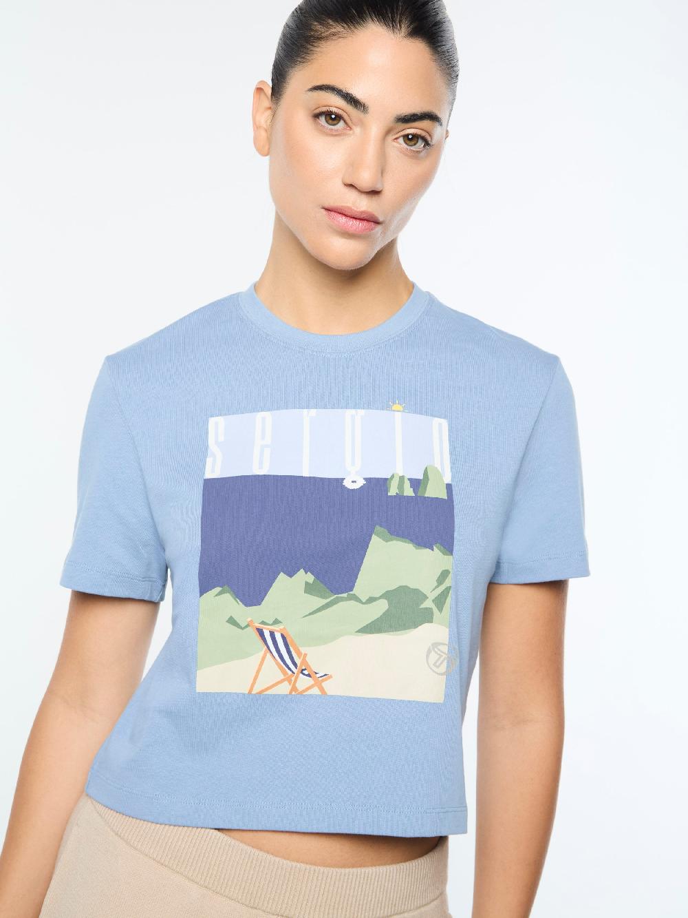 Egonlab X Sergio Tacchini Women's Tosca T-Shirt- Faded Denim