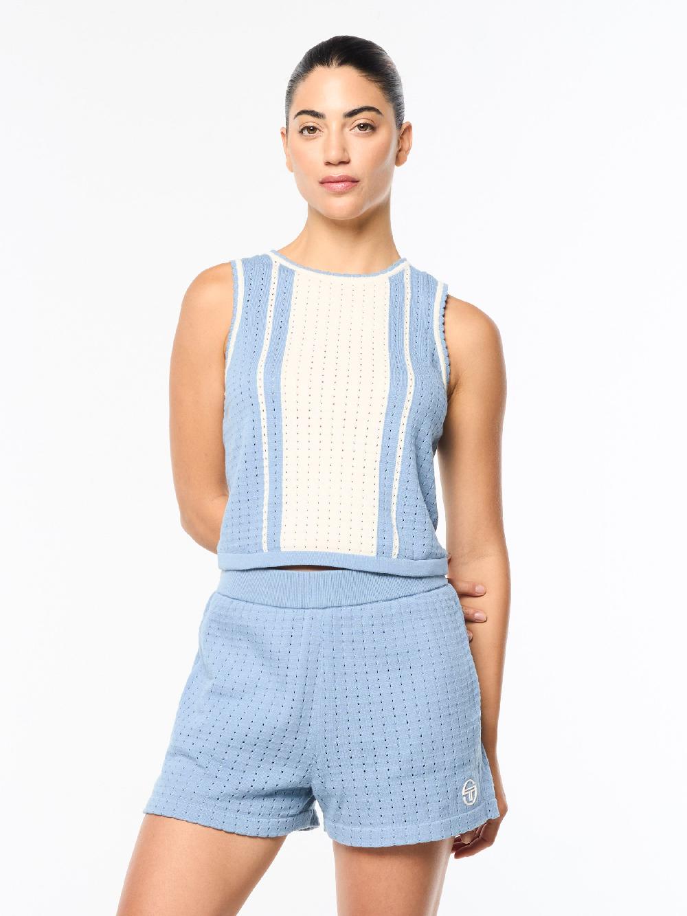 Egonlab X Sergio Tacchini Zola Knit Top- Faded Denim