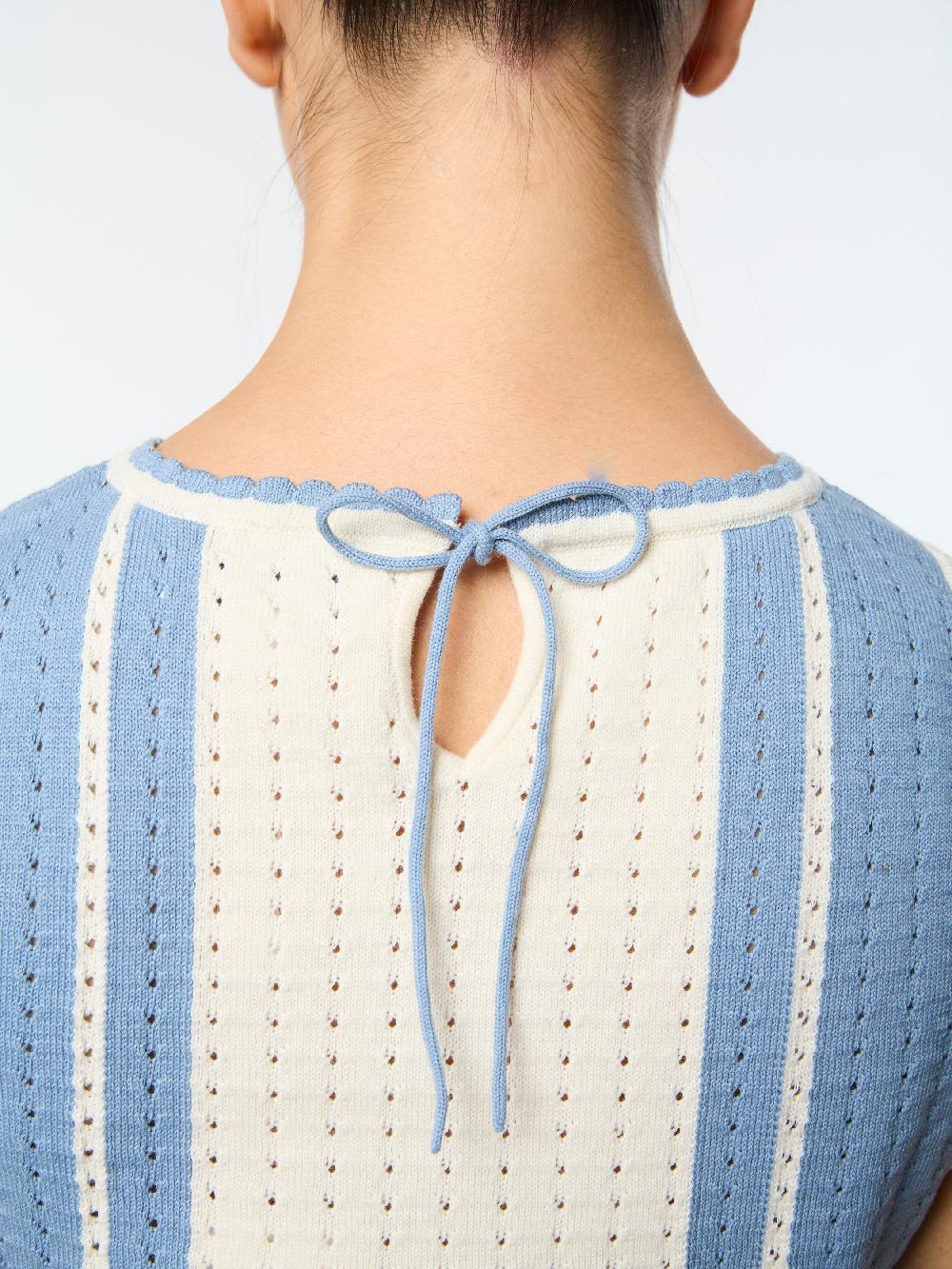 Egonlab X Sergio Tacchini Zola Knit Top- Faded Denim