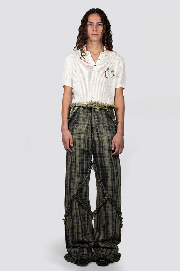 Egonlab. ARGYLE DENIM PANT