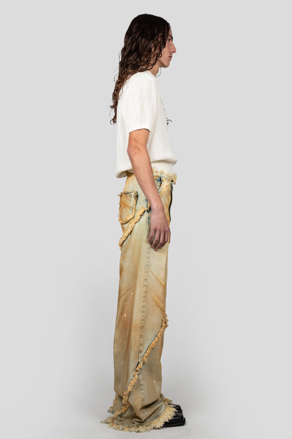 Egonlab. ARGYLE DENIM PANT