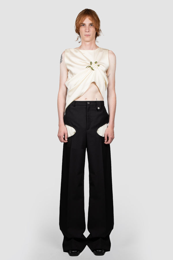 Egonlab. OPENWORK TROUSERS