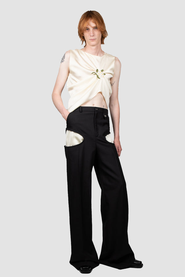 Egonlab. OPENWORK TROUSERS