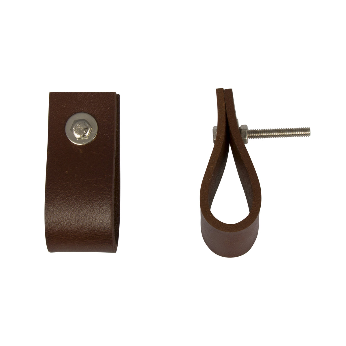 eight mood Carter Knob H6xW2.5xD4 cm Brown/Silver 2-pack