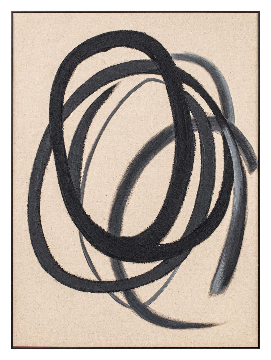 eight mood Circles Painting H100xW80xD3 8cm Black(Brown