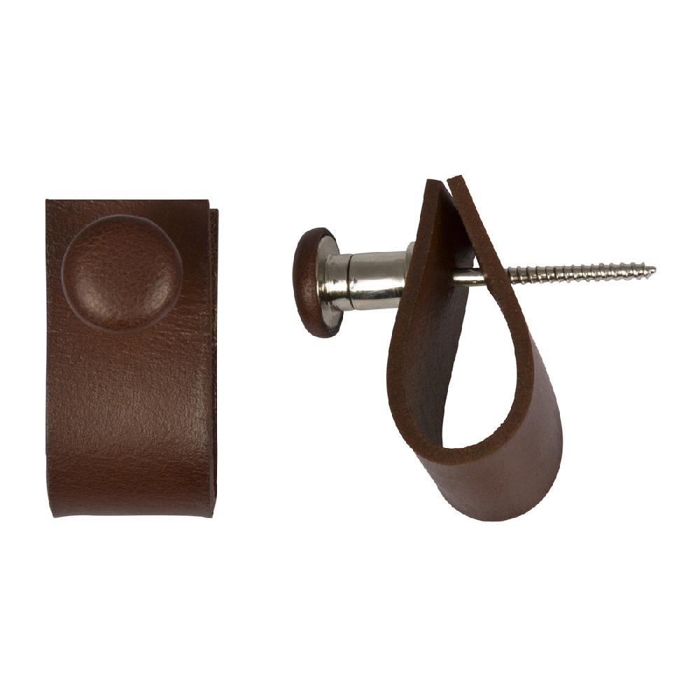 eight mood Dorian Wall hanger H6xW3xD5.5 cm Mid Brown/Silver 2-pack