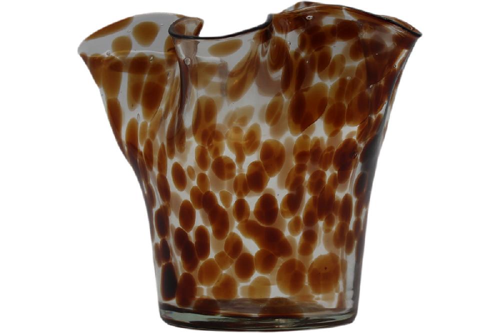 eight mood Macaw Vase dia19 5xH15cm White/Brown