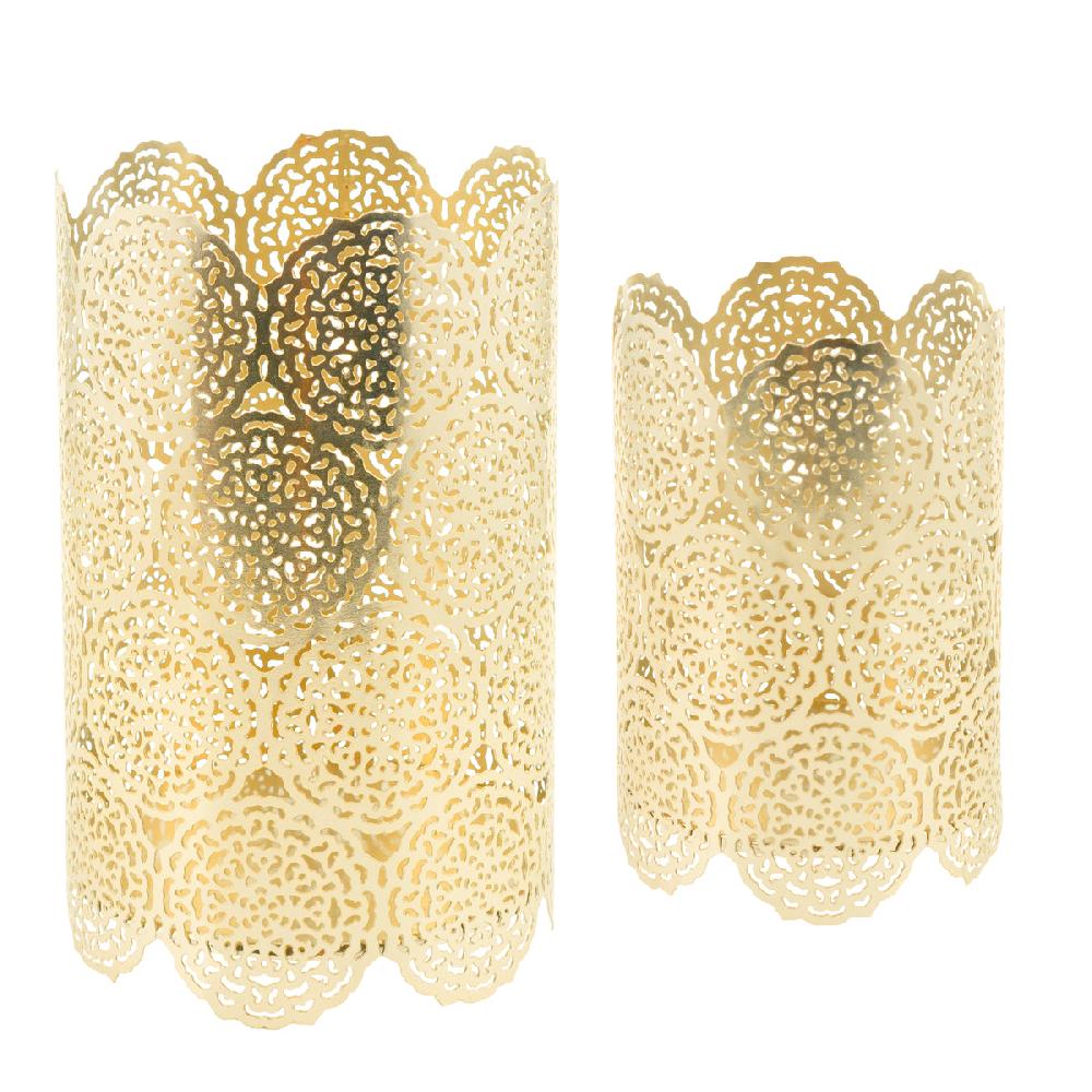 eight mood Fiore Lantern dia10xH15/dia12.5xH20 cm Brass