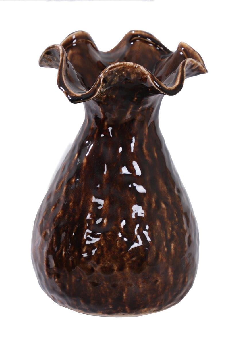 eight mood Nord Vase dia21 5xH33 5xW21 5cm Dark Brown (mörkbrun)/Cocoa Brown