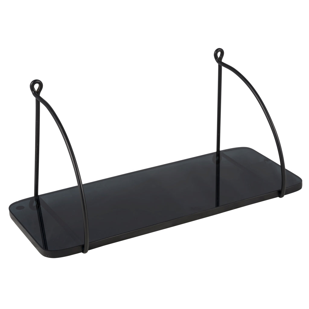 eight mood Porter glass Shelf H18xW40xD17.5cm Grey/Black