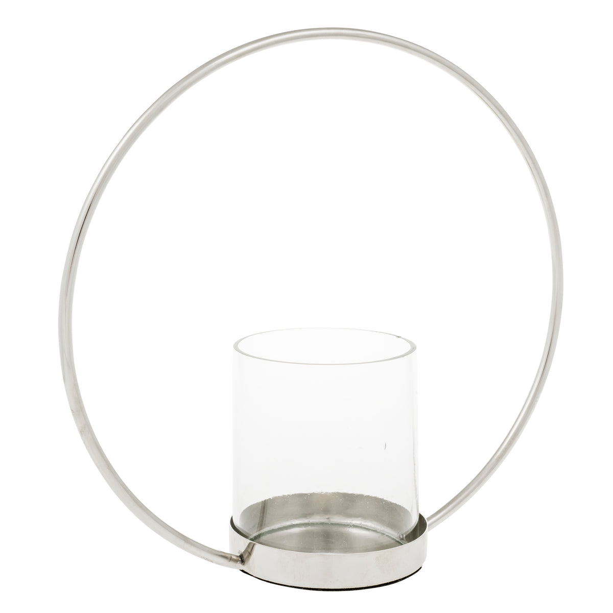 eight mood Sander Candle Holder H25xW25xD10 cm Silver/Clear