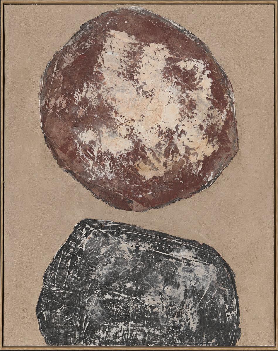 eight mood Shore Painting Framed poster Poster H100xW80xD3 8cm Chestnut (kastanj)/Peanut/Nut