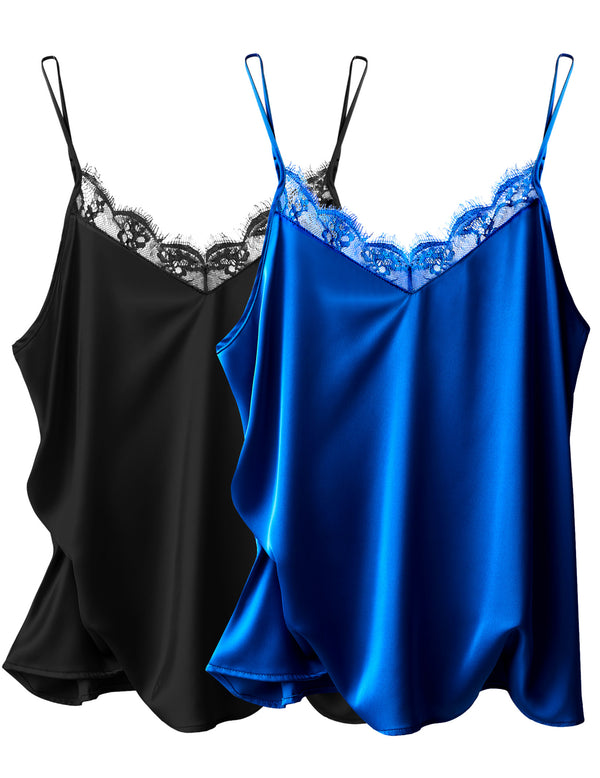 Ekouaer 2-Pack Lace Spaghetti Strap Tank Top (US Only)