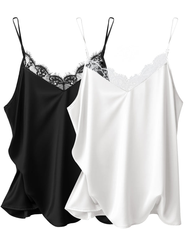 ekouaer 2-Pack Lace Spaghetti Strap Tank Top (US Only)