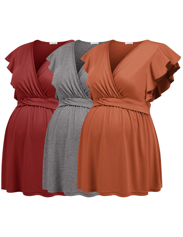ekouaer 3 Packs Flying Short Sleeve Nursing Top (US Only)