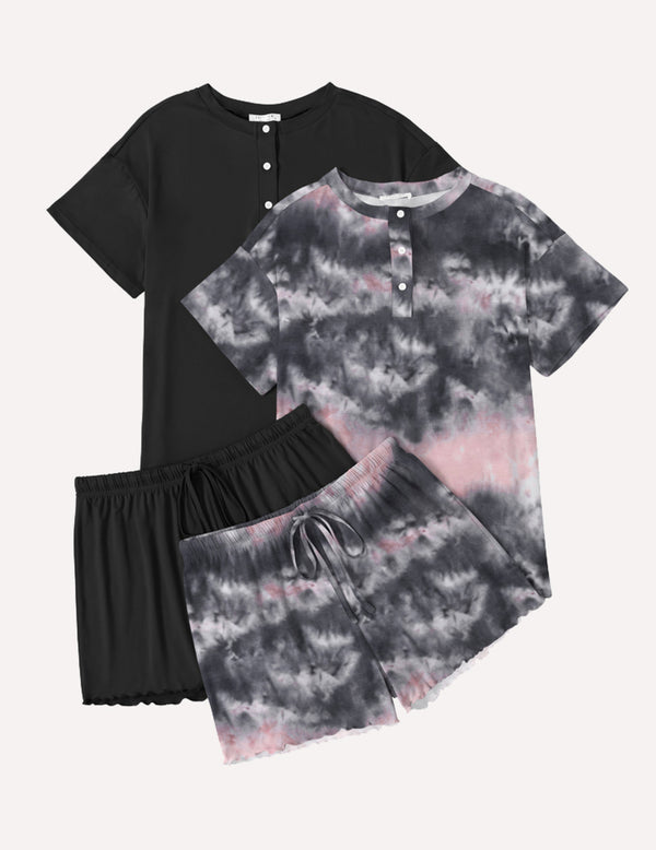 ekouaer Ekouaer 2 Pack Pajama Sets Short Sleeve Top with Shorts