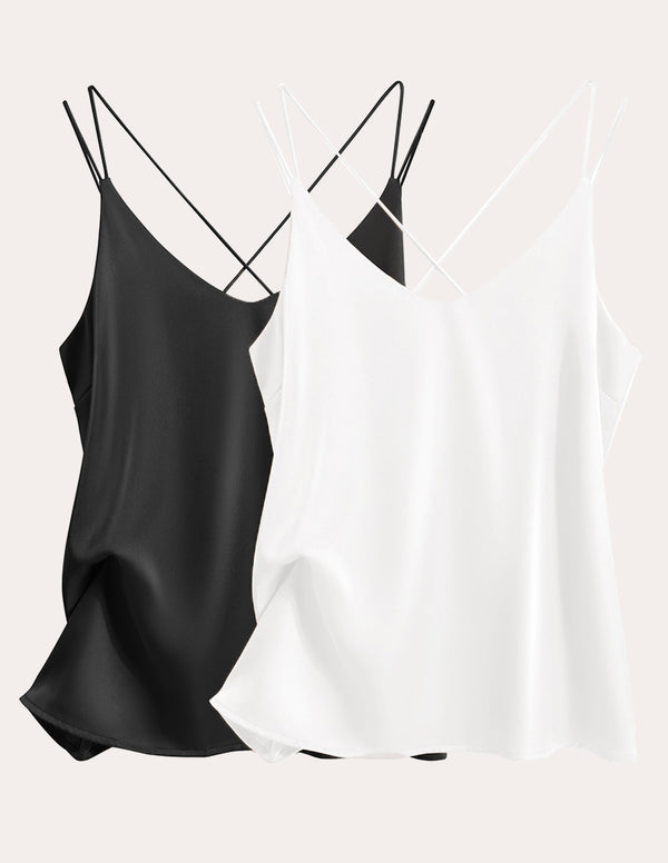 Ekouaer Ekouaer 2-Pack Silk Satin Camisole Tank Top (US Only)