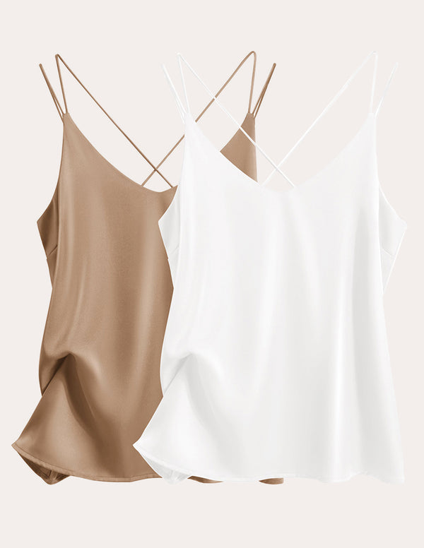 Ekouaer Ekouaer 2-Pack Silk Satin Camisole Tank Top (US Only)