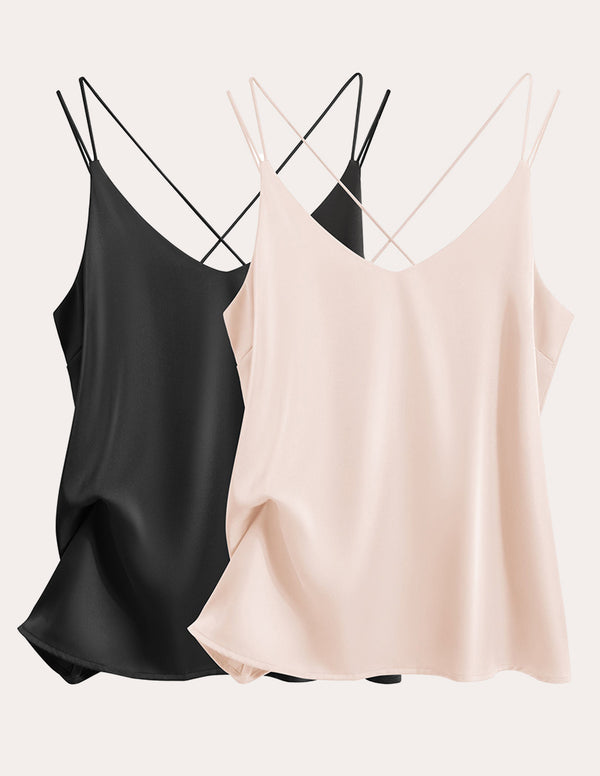 Ekouaer Ekouaer 2-Pack Silk Satin Camisole Tank Top (US Only)