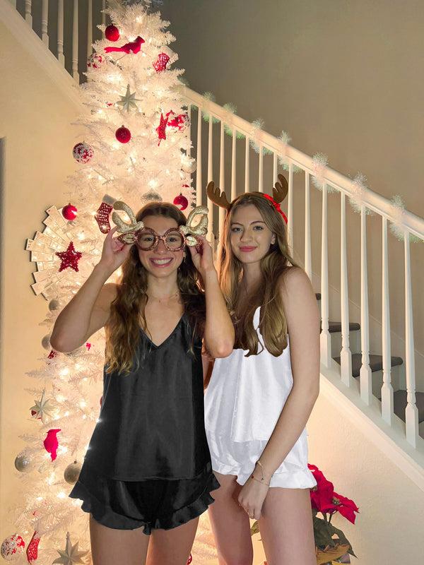 ekouaer 2 Packs Silk Ruffle Pajama Sets (US Only)