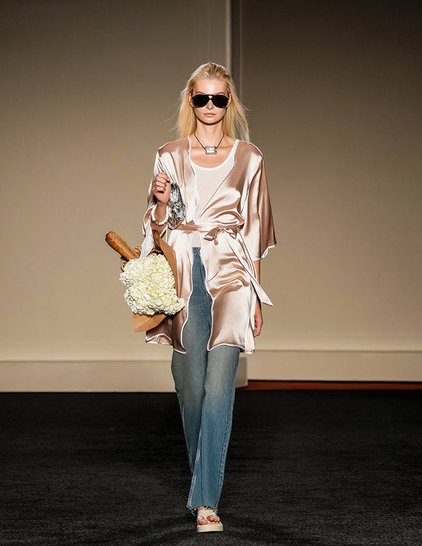 ekouaer Ekouaer 3/4 Sleeve Satin Short Robes (US Only)