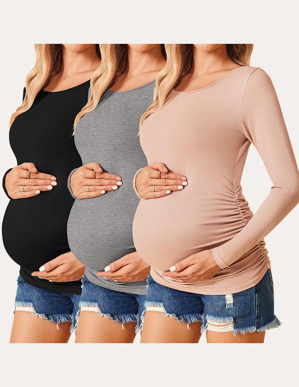 ekouaer 3 Pack Stretchy Maternity Tops (US Only)