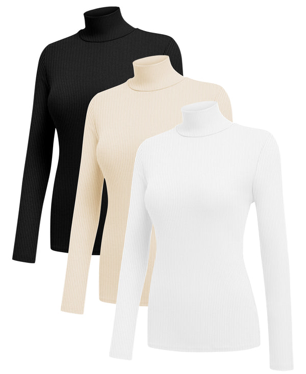 Ekouaer 3 Pack Turtleneck Ribbed Thermal (US Only)
