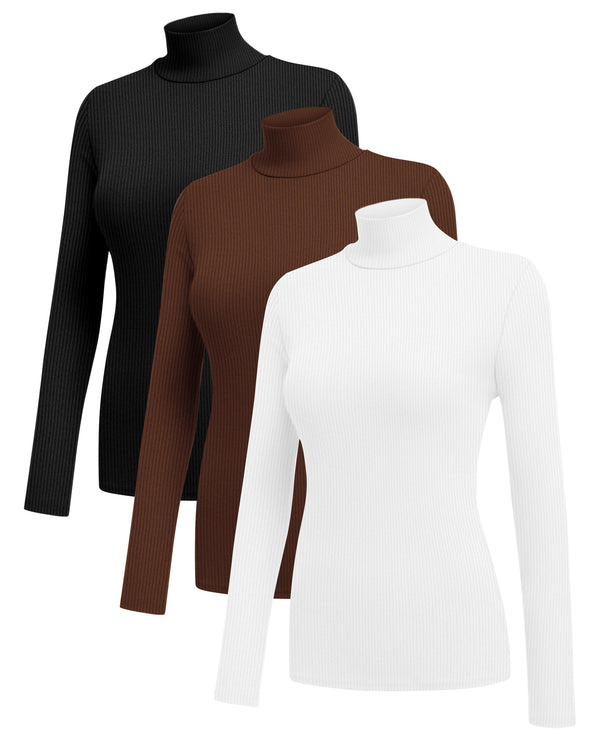 Ekouaer 3 Pack Turtleneck Ribbed Thermal (US Only)