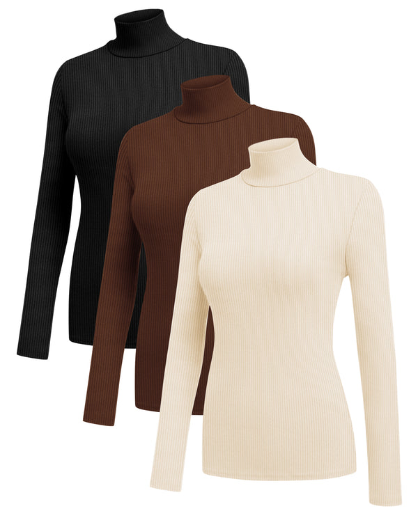 ekouaer 3 Pack Turtleneck Ribbed Thermal (US Only)