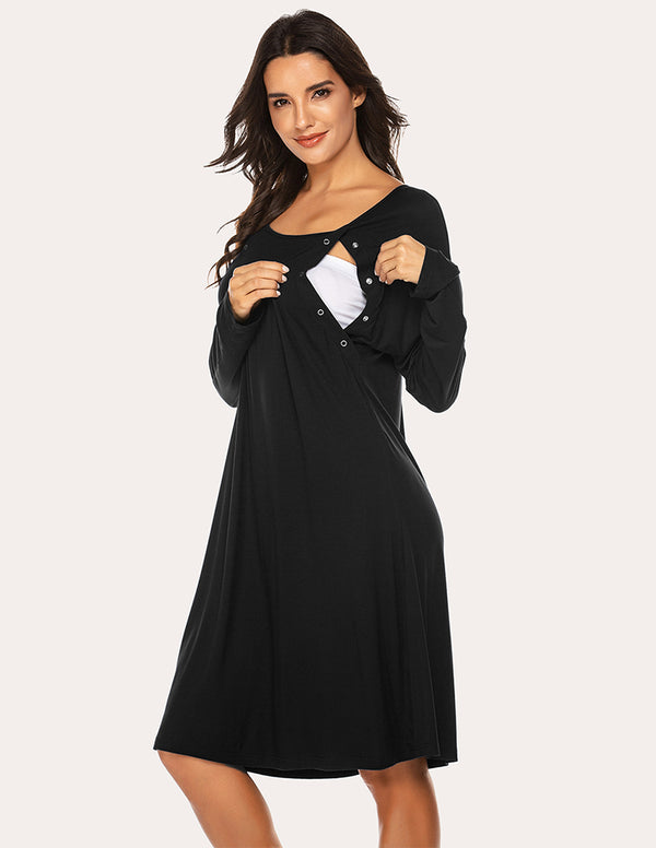 Ekouaer Ekouaer Breastfeeding Maternity Nightdress (US Only)