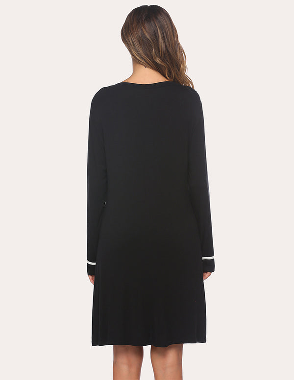 Ekouaer Ekouaer Button Down Classical Nightdress (US Only)