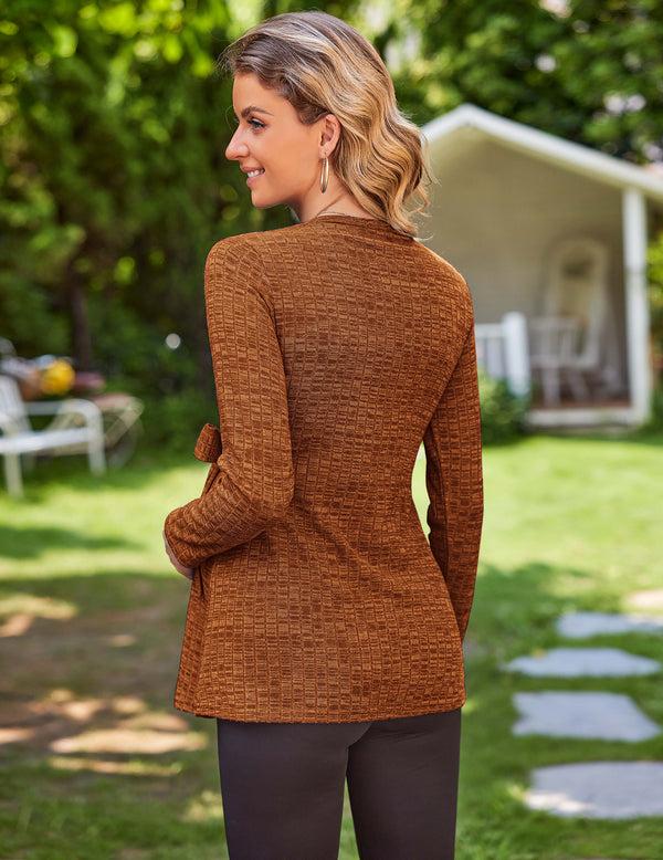 Ekouaer Casual Maternity Ribbed Knit Top (US Only)