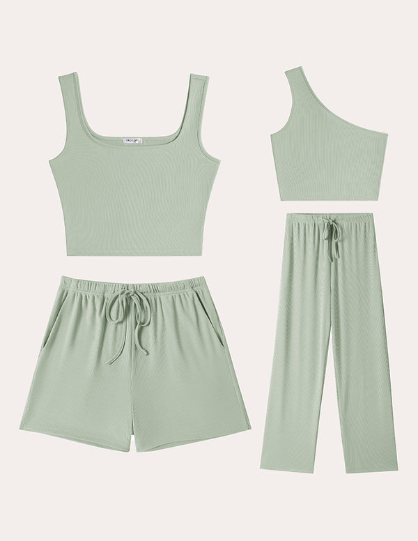 ekouaer Casual Ribbed Knit 4-Piece Outfits (US Only)