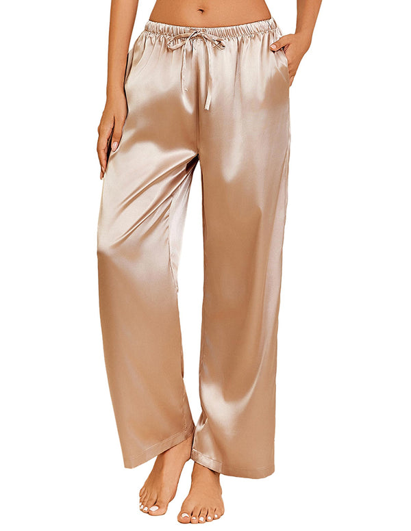 Ekouaer Casual Silk Satin Pajama Pants (US Only)