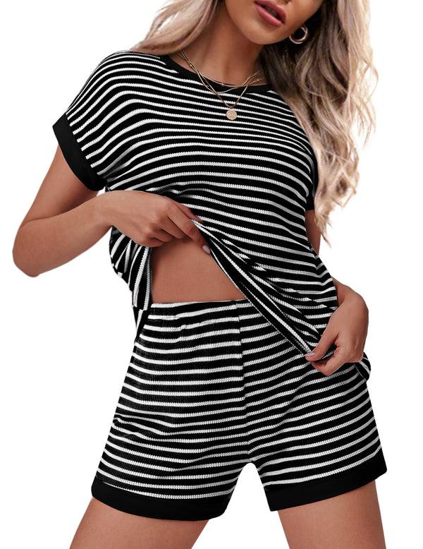 Ekouaer Casual Waffle Knit Matching Set (US Only)