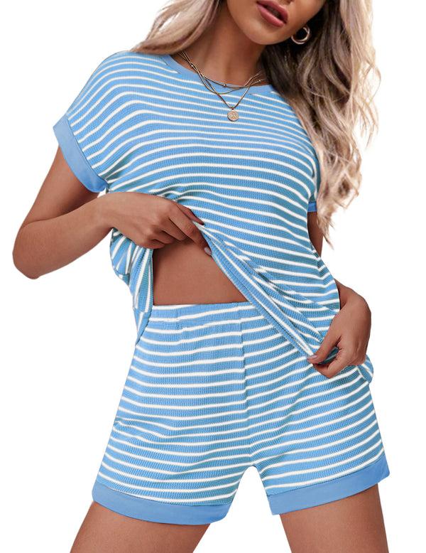 Ekouaer Casual Waffle Knit Matching Set (US Only)