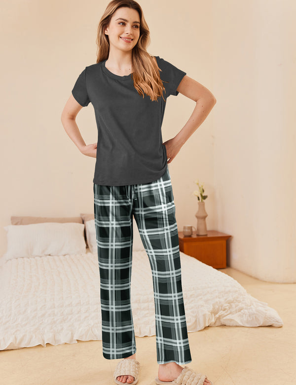 Ekouaer Classic 2-Piece Plaid Pajama Sets (US Only)