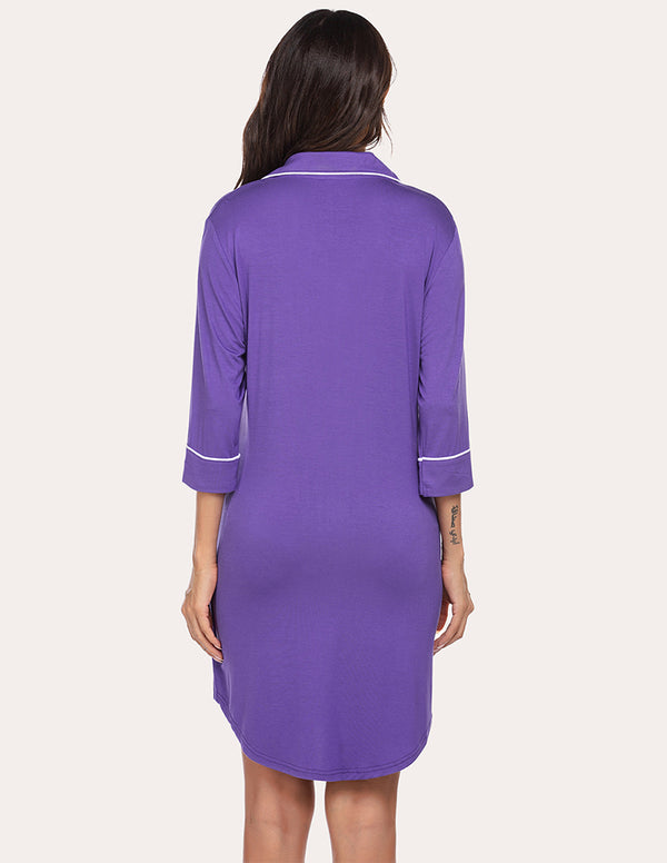 Ekouaer Ekouaer Classic Boyfriend Nightdress (US Only)