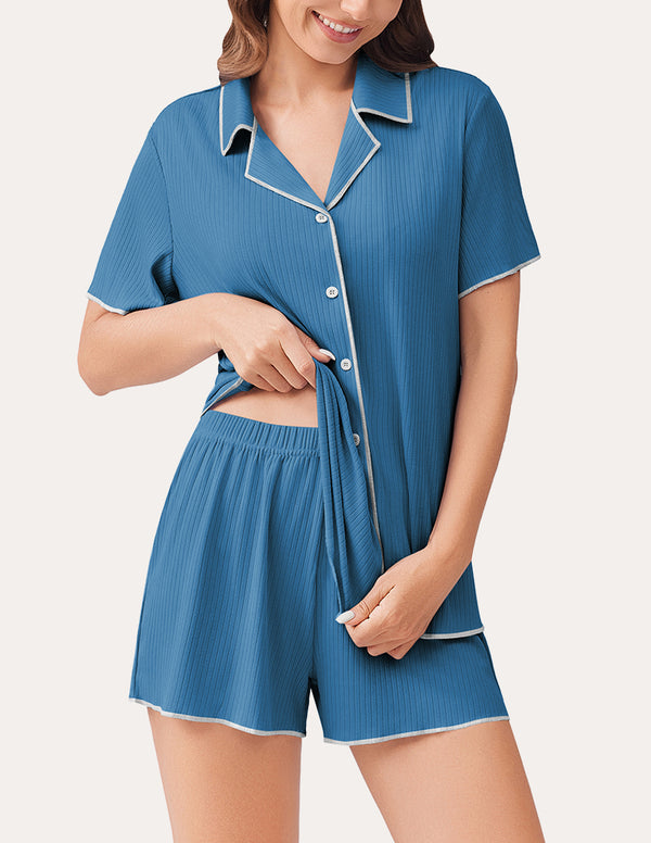 ekouaer Classic Ribbed Knit Lounge Sets (US Only)