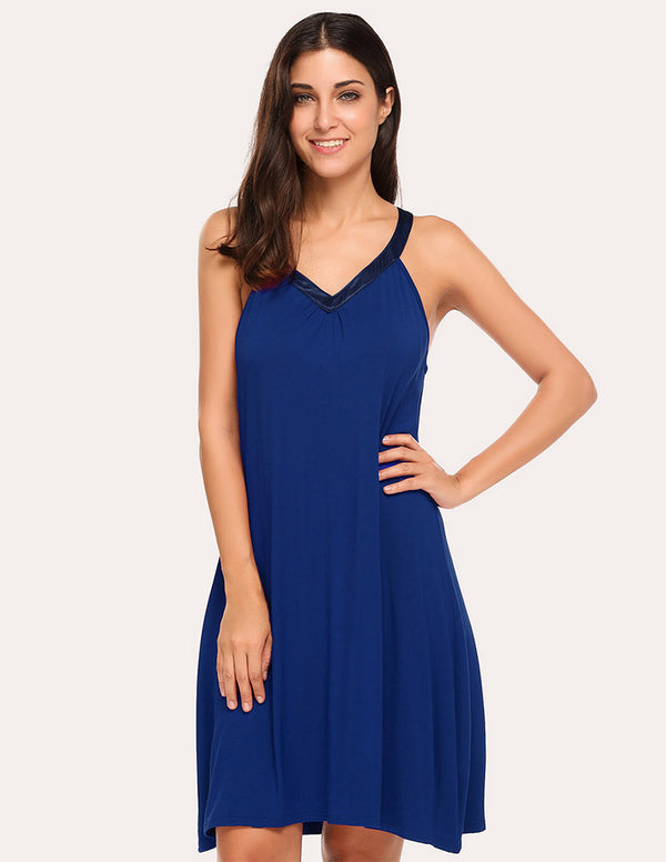 Ekouaer Ekouaer Cold Shoulder Racerback Night Dress (US Only)