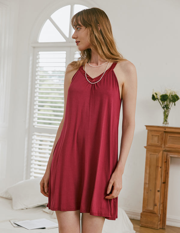 ekouaer Ekouaer Cold Shoulder Racerback Night Dress (US Only)