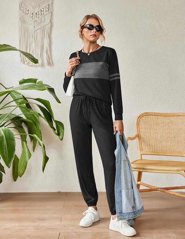 ekouaer Ekouaer Colorblock Sweatsuits Pajama Sets with Pocket (US Only)