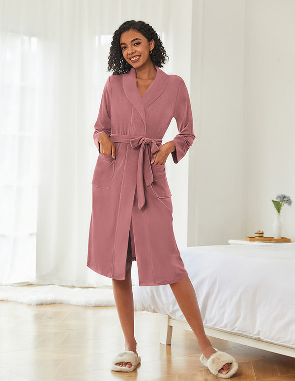 ekouaer Comfy Calf Length Bathrobe (US Only)